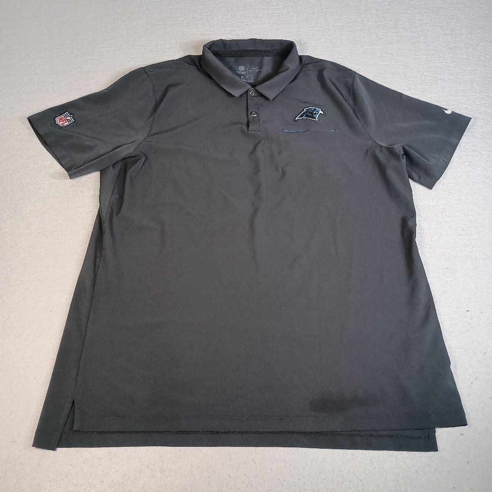 Nike Dri-Fit Carolina Panthers Men's XXL Black Embroidered Golf Pocket Polo